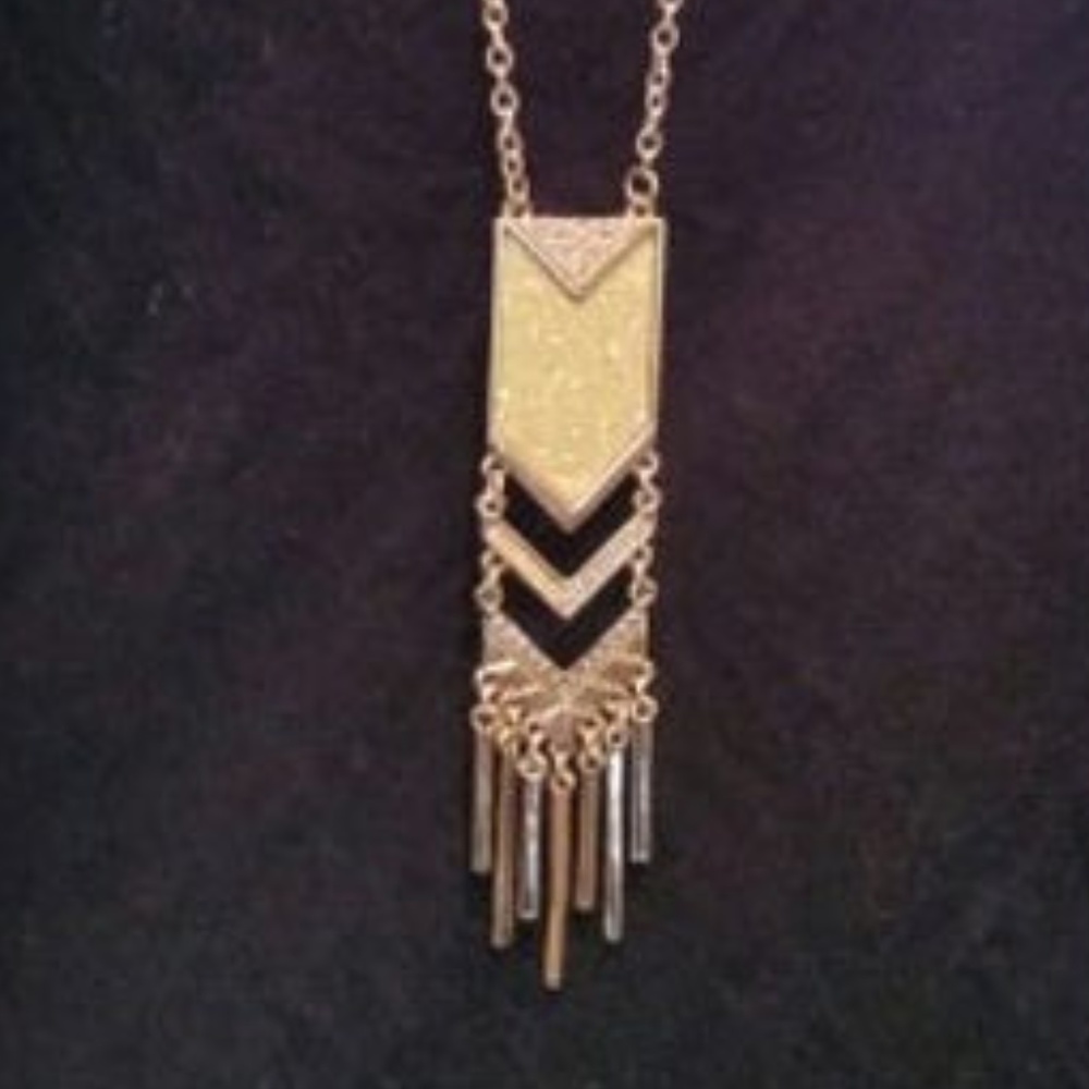 Chevron Dangle Pendant Gold NWT-